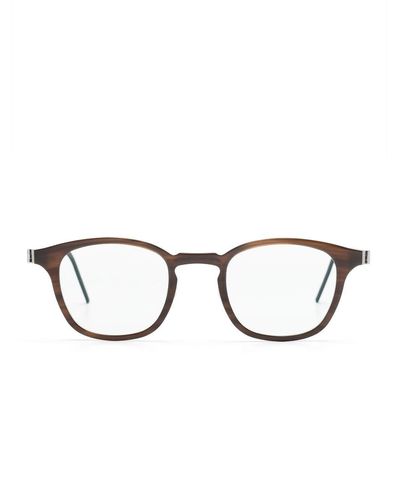 Lindberg バイカラー スクエア眼鏡フレーム - メタリック