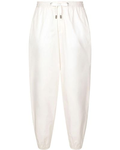 Dolce & Gabbana Drawstring-waist Cotton Track Trousers - White