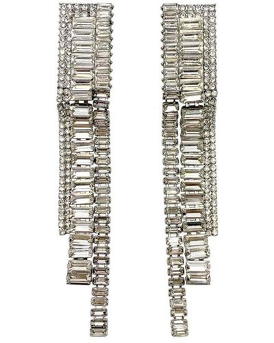 JENNIFER GIBSON JEWELLERY Vintage Deco Inspired Long Line Cocktail Earrings 1960s - White