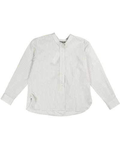 Margaret Howell Stripe long-sleeve shirt - Weiß