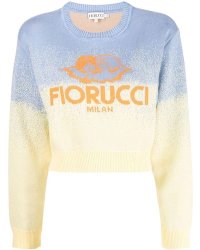 Fiorucci Cropped-Pullover mit Logo - Blau