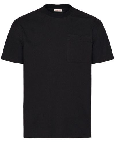 Valentino Garavani Camiseta con detalle de V - Negro