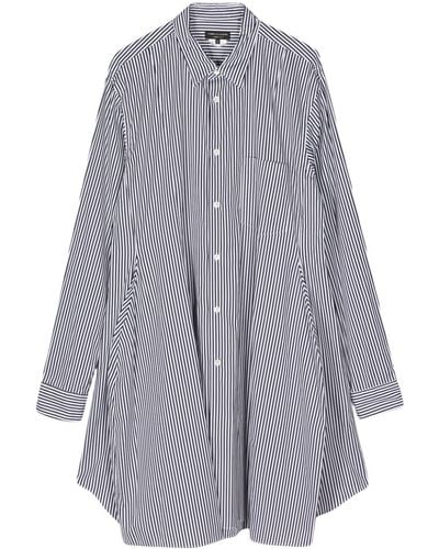Comme des Garçons Striped Long-length Cotton Shirt - Grey