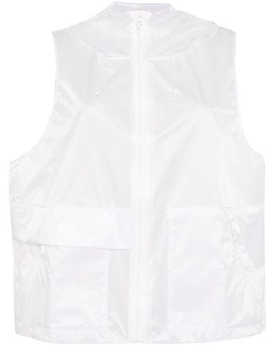 JNBY Slouchy-hooded zip-up vest - Bianco
