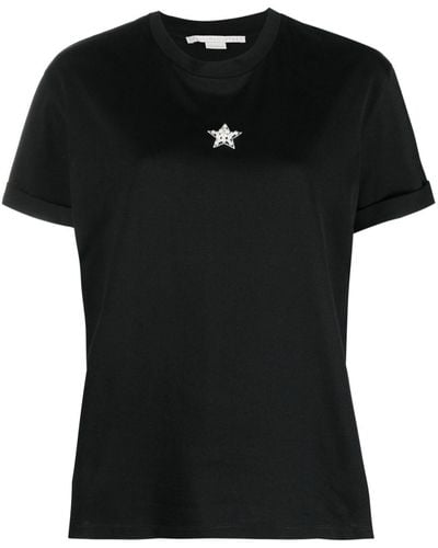 Stella McCartney Camiseta con estrella estampada - Negro
