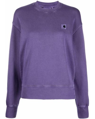 Carhartt Sweater Met Logopatch - Paars