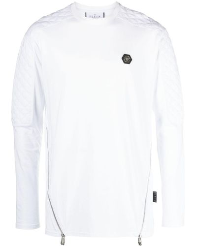 Philipp Plein Snake-print Long-sleeve T-shirt - White