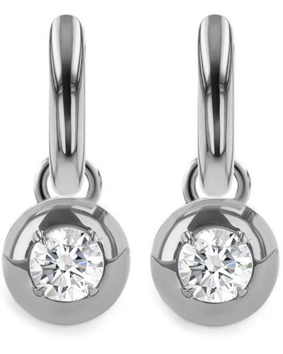 Pragnell 18kt White Gold Small Skimming Stone Diamond Drop Earrings
