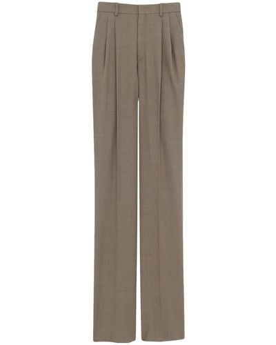 Saint Laurent Pressed-crease Tailored Trousers - Natural