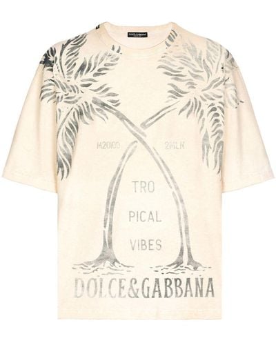 Dolce & Gabbana ツリープリント Tシャツ - ナチュラル