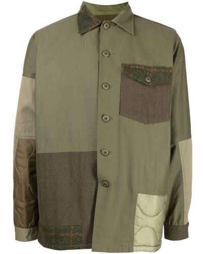 Maharishi Colour-block Panel Shirt - Green