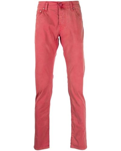 Jacob Cohen Pantalones rectos con diseño stretch - Rojo