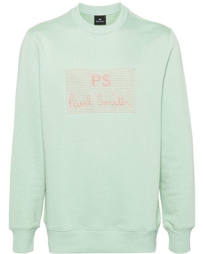 PS by Paul Smith Logo-embroidered Cotton Sweatshirt - Green