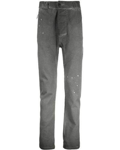 Boris Bidjan Saberi 11 Washed Cotton Slim-cut Pants - Gray