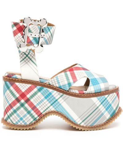 Vivienne Westwood London 110mm Check-pattern Sandals - Blue