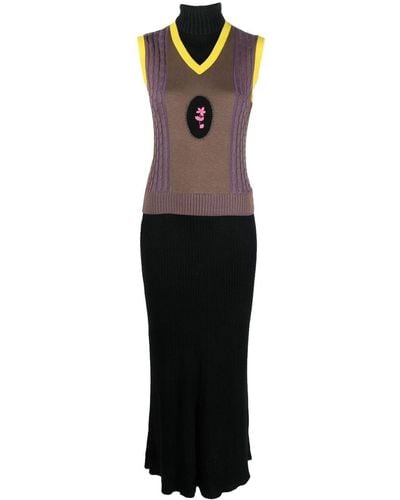 Cormio Colour-block Knit Dress - Black