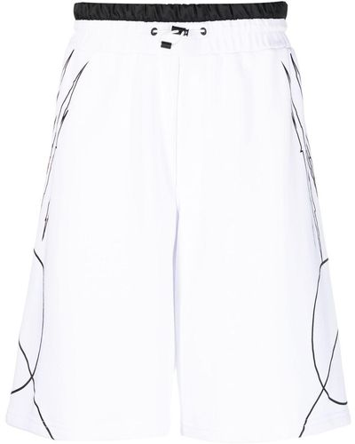 Philipp Plein Scratch Elasticated Waist Shorts - White