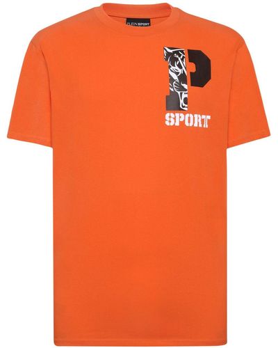Philipp Plein Camiseta con logo estampado - Naranja