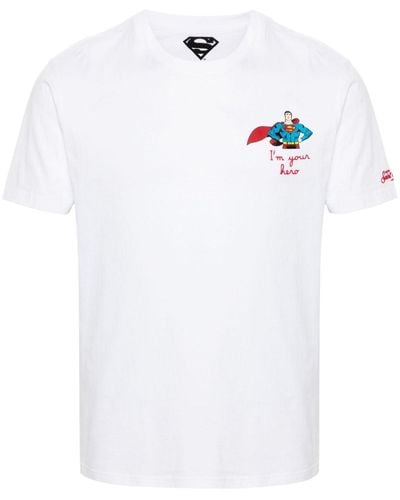 Mc2 Saint Barth X Superman Embroidered-motif T-shirt - White