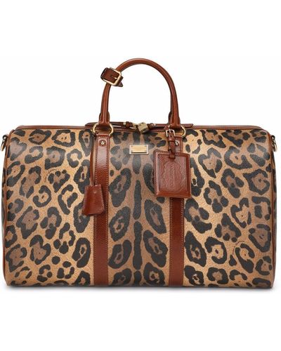 Dolce & Gabbana Reisetasche mit Leoparden-Print - Braun