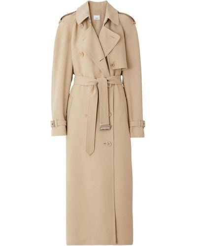 Burberry Double-breasted Belted Trench Coat - Natural