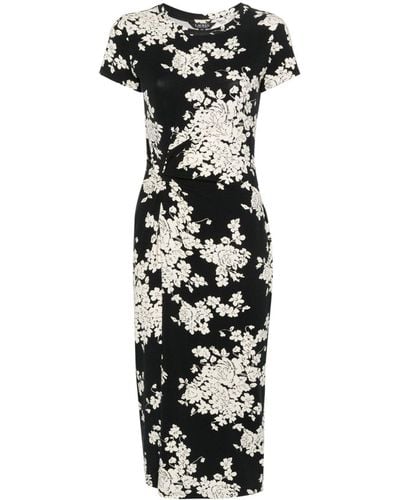 Lauren by Ralph Lauren Floral Knotted Midi Dress - ブラック