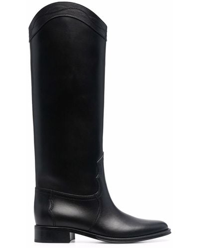 Saint Laurent Kate Leather Knee Boots - Black