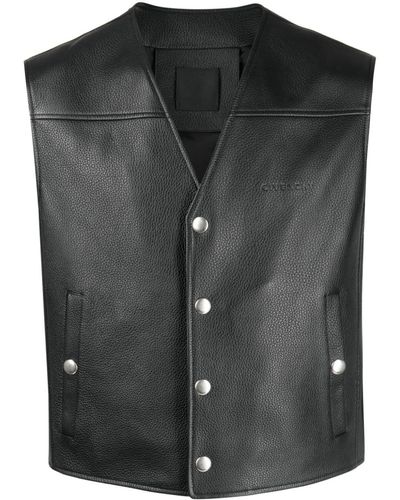 Givenchy Logo-debossed Leather Vest - Black