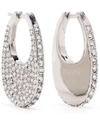 Coperni Medium Swipe Crystal-embellished Earrings - White