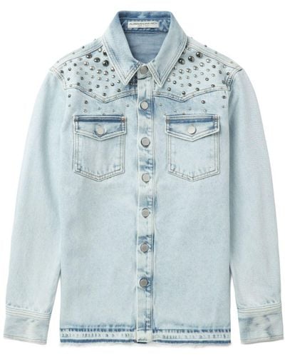 Alessandra Rich Jeansjacke mit Nietendetail - Blau