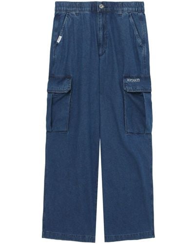 Chocoolate Cargo-pocket Wide-leg Jeans - Blue