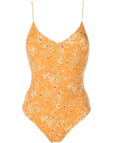 Clube Bossa Rossina Floral-print Swimsuit - Orange