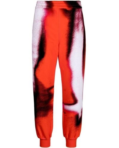 Alexander McQueen Mushroom Spore Cotton Track Trousers - Red