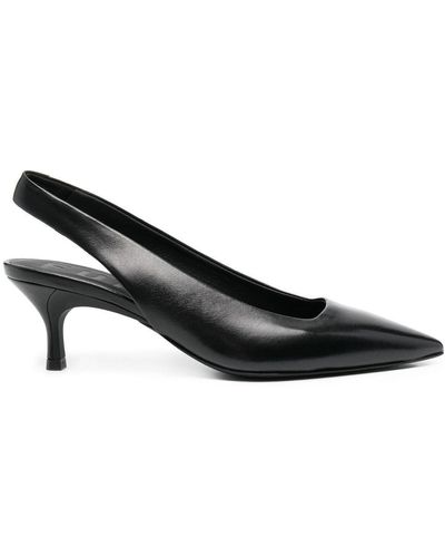 Furla 60mm Leather Slingback Court Shoes - Black