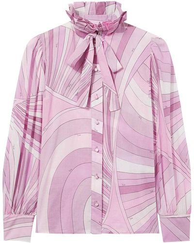 Emilio Pucci Iride-print Cotton Blouse - Pink