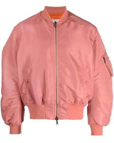Martine Rose Logo-print Padded Bomber Jacket - Pink