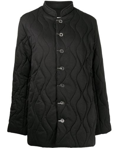 Dion Lee Button-up Quilted Coat - Black
