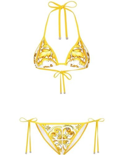 Dolce & Gabbana Majolica triangle bikini - Mettallic