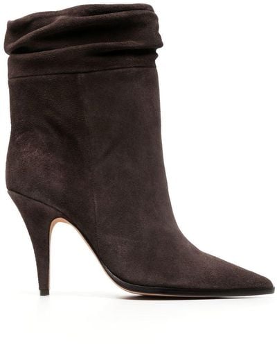 Alexandre Birman Slouch Potted-toe Suede Boots - Brown