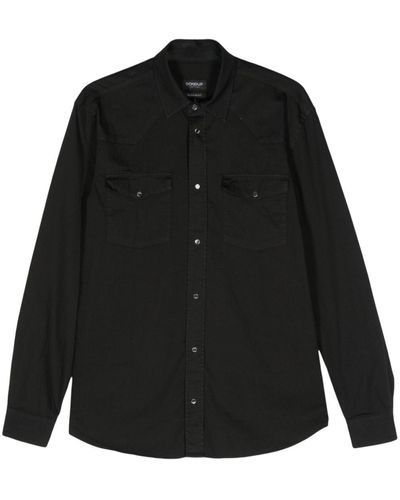 Dondup Press-stud Textured Shirt - Black