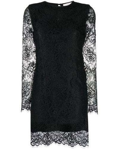 Antonelli Abiti Lace-sleeves Minidress - Black