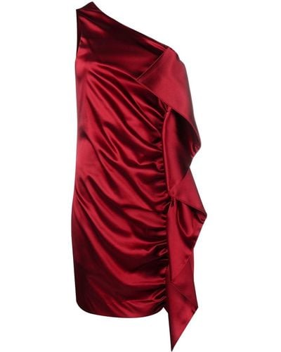 P.A.R.O.S.H. Vestido corto con detalles fruncidos - Rojo