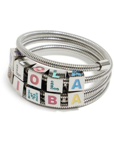 Bimba Y Lola Coil-chain Logo Bracelet - Gray