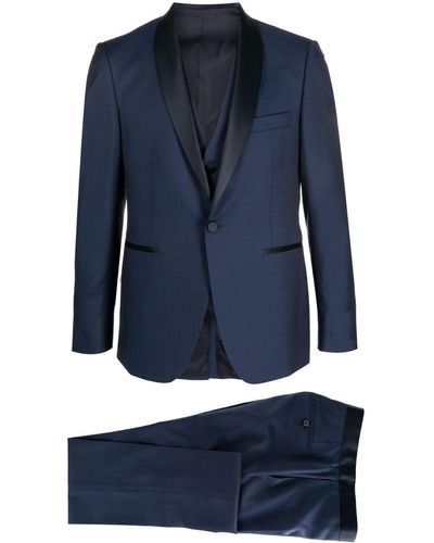 Tagliatore 0205 Three-piece Dinner Suit - Blue