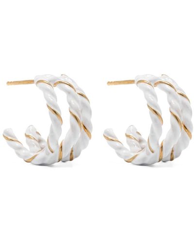 Maison Margiela Laces Hoop Earrings - White
