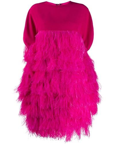 Gianluca Capannolo Short Feather Dress - Pink