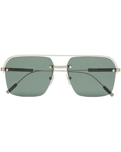 Zegna Eckige Sonnenbrille mit Doppelsteg - Grün