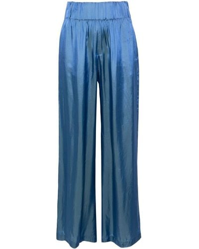Aspesi Straight-leg Satin Trousers - Blue