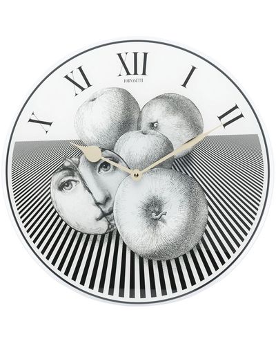 Fornasetti Horloge à imprimé graphique - Métallisé