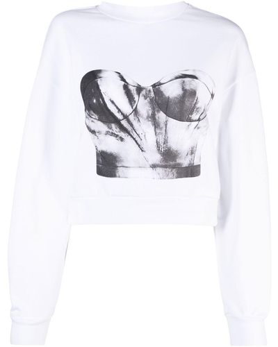 Alexander McQueen Corset Graphic Sweatshirt - White